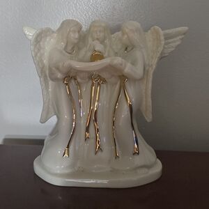 Mikasa Holiday Elegance Cream and Gold Angel Trio Figurine